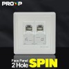PROXP Face Plate 2 Port Face Panel 2 Hole Spin Series