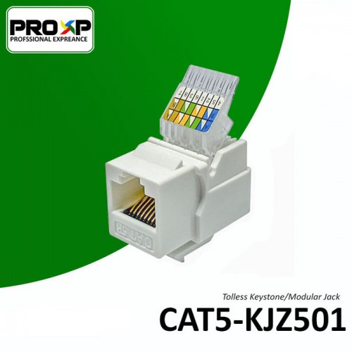 PROXP Tolles Keystone Modular Jack UTP Cat5e White Gold Plated