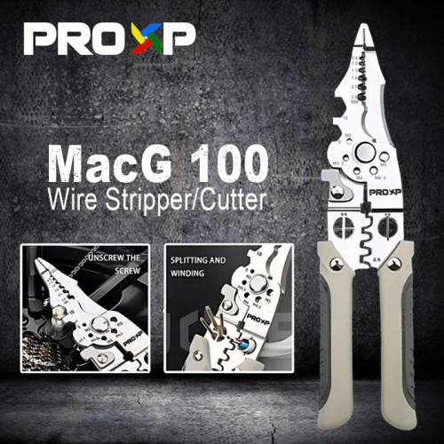 PROXP Wire Stripper Cutter Tang Dekrustasi Kabel Multifungsi MacG 100