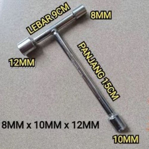 Kunci Sok Socket T 8 10 12 mm 3 Sisi Putih