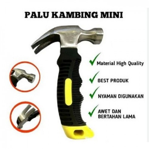 Palu Kambing Mini Gagang Karet 8oz Martil Cungkit Cebol
