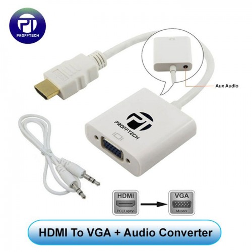 Profftech Converter HDMI HDTV To VGA Audio Plug & Play