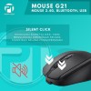 Profftech G21 Wireless Mouse Bluetooth Dual Mode Connection 1600 DPI Charge