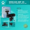 Profftech Webcam 4MP 2K Web Camera Mic Auto Focus Rotasi 360 USB