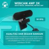 Profftech Webcam 4MP 2K Web Camera Mic Auto Focus Rotasi 360 USB