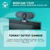Profftech Webcam 720P Web Camera Mic Manual Focus Rotasi 360 USB