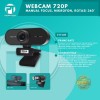 Profftech Webcam 720P Web Camera Mic Manual Focus Rotasi 360 USB