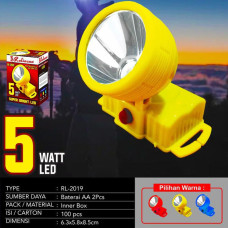 Rolinson Senter Kepala 5W Head Lamp Headlamp 2 x Baterai AA RL-2019