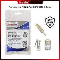 Vascolink Konektor RJ45 Cat6 EZ Gold 50 Pcs Connector LAN