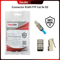 Vascolink Konektor RJ45 FTP Cat5e EZ Gold 50 Pcs Connector LAN