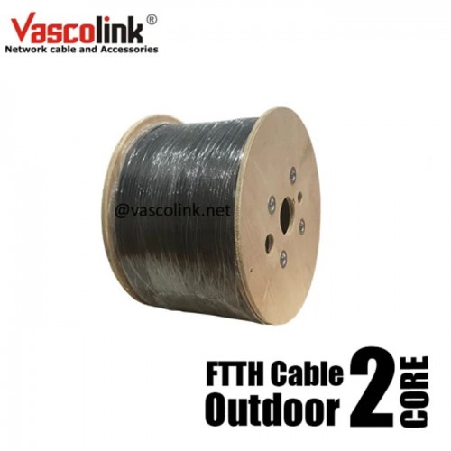 Vascolink FTTH Cable FO Outdoor 2 Core 3 Sling Baja Fiber Optik