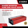 Visero Power Inverter Pure Sine Wave 1000 Watt 12Vto220V VIO-1000W PSW