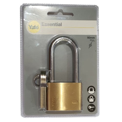 Yale YE1-50-166-1 Gembok Panjang 50mm Indoor Brass Long Shackle Padlock