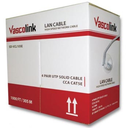 Vascolink CAT5E CCA Grey Kabel LAN UTP 305 Meter