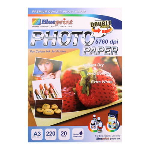 Blueprint Double Sided Glossy Photo Paper A3 isi 20 Pcs BP-DSGA3220