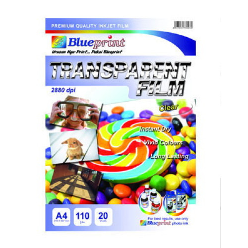 Blueprint BPTF-A4C110 Transparent Film Clear A4