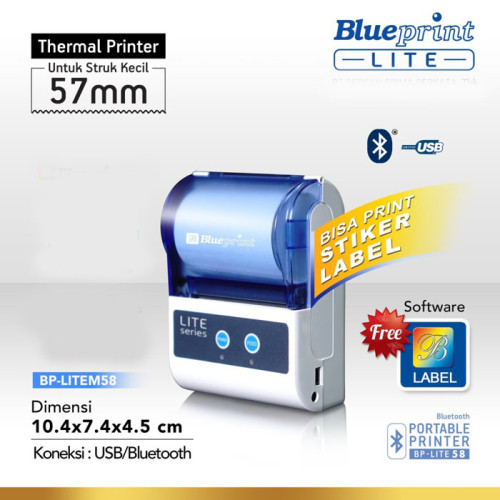 Blueprint BP-LITE58 Printer Thermal Portable Bluetooth Termal