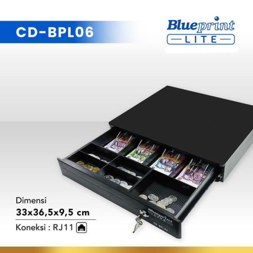 Blueprint Lite CD-BPL06 Cash Drawer Kecil Laci Kasir Uang 33x36,5x9.5 cm