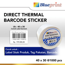 Blueprint Direct Thermal Sticker Label 40x30 mm 1 Line 1000 pcs DTS