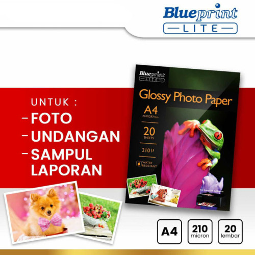 Blueprint Lite Glossy Photo Paper A4 210 gsm Kertas Foto 10R 210gsm