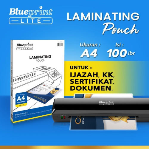 Blueprint Lite Plastik Laminating Pouch Film A4 85 Mikron
