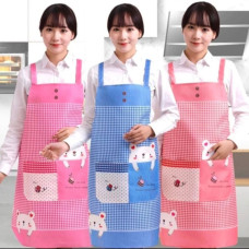 Celemek dapur Motif Kotak Beruang Apron anti air