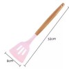Spatula Sutil Bahan Silicon Gagang Kayu Sutil Bolong