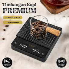 Timbangan Kopi 3 Kg Premium 2 Sumber Daya AAA x 2 Tipe C Rechargeable Tatakan Silikon