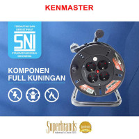 Kenmaster Kabel Roll 15 Meter 3x0.75 mm Kabel Rol SNI 4 Lubang 15M