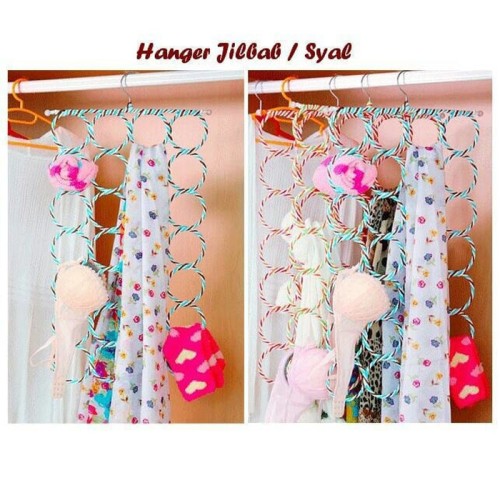 Gantungan Hanger Bulat 28 Ring untuk Hijab Jilbab Kerudung Dasi Syal