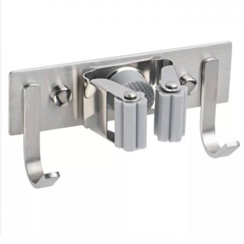 Gantungan Sapu Dan Pel 1 Hook Stainless Mop Hanger 2 Kait