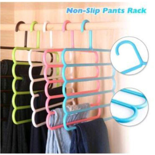 Gantungan Jilbab Baju Celana Hanger 5 Susun Plastik