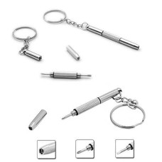 Obeng Gantungan Kunci Plus Minus Hex Mini Screwdriver Keychain 4 in 1