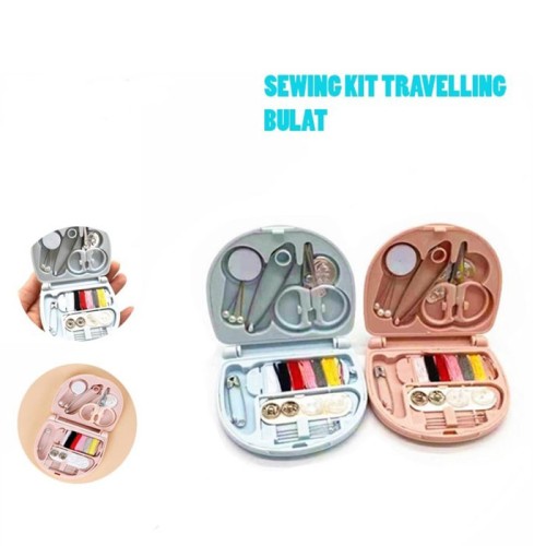 Sewing Kit Bulat Travel Set Perlengkapan Jahit Mini