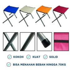Kursi Lipat Mini Portable Outdoor Bangku Lipat Pendek Alumunium